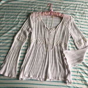 Hollister XS White Boho Peasant Top